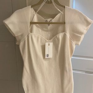 NWT White Cream Endless Rose Top size L